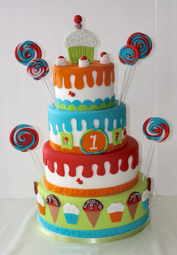 1c92ecf788db4013265df864860544d1 lollipop candy fake cake - Como Organizar Uma Festa Infantil